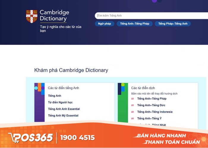 Từ điển Cambridge hỗ trợ dịch Anh - Việt thuận tiện cho việc học tập
