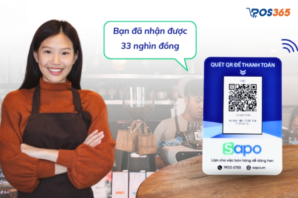 Sapo QR02 cho phép chủ cửa hàng quản lý giao dịch qua mã QR hiệu quả