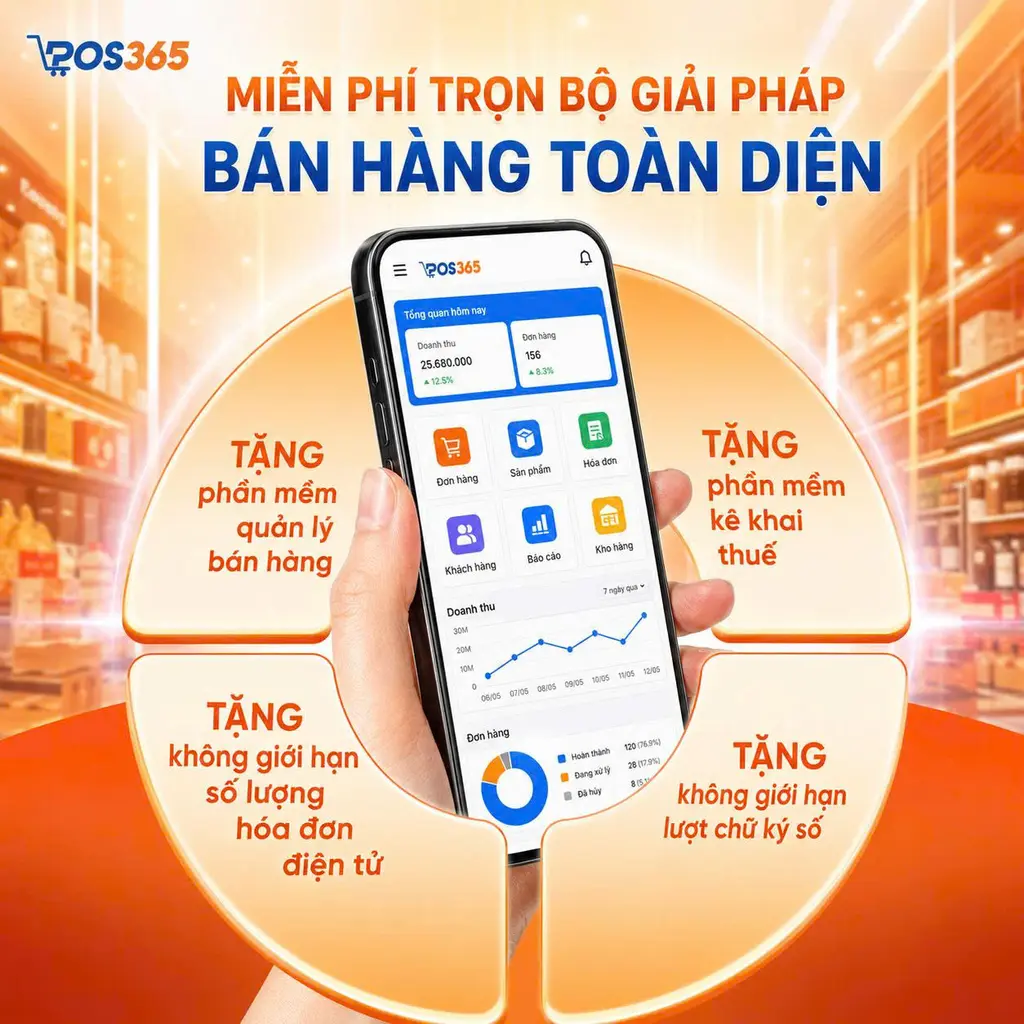 POS365 - Tặng miễn phí bộ phần mềm quản lý bán hàng hết hợp với kê khai thuế